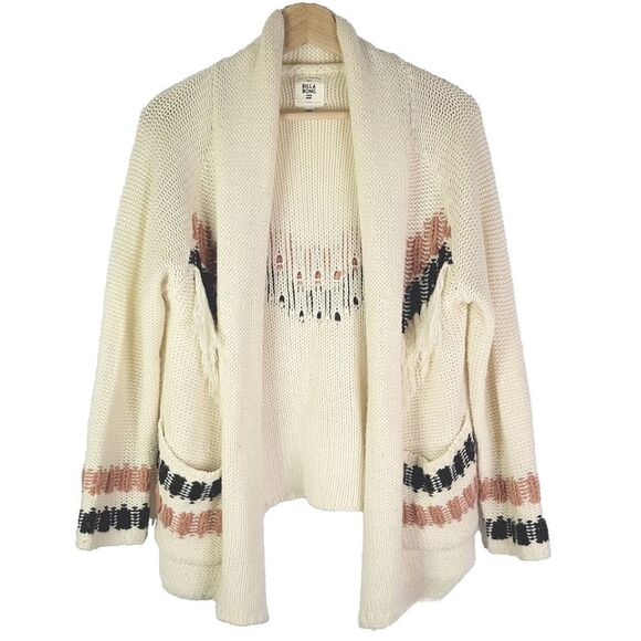 Billabong Tassled Soft Knit Cardigan Sweater - Picture 1 of 12